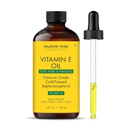 MAJESTIC PURE- Aceite de vitamina E - 100% puro y natural, 20 000 UI | Calidad prémium, prensado en frío y tocoferol para reparar