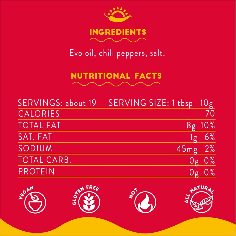 TuttoCalabria, Calabrian Chili Pepper Infused Oil, Calabrian Peppers infused with