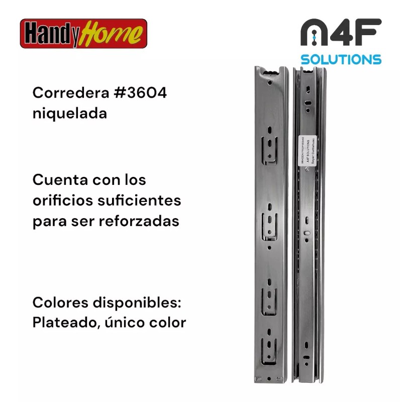 Handyhome Corredera Cajón Handy Home 40cm X 4.5cm 1paquete 2pz