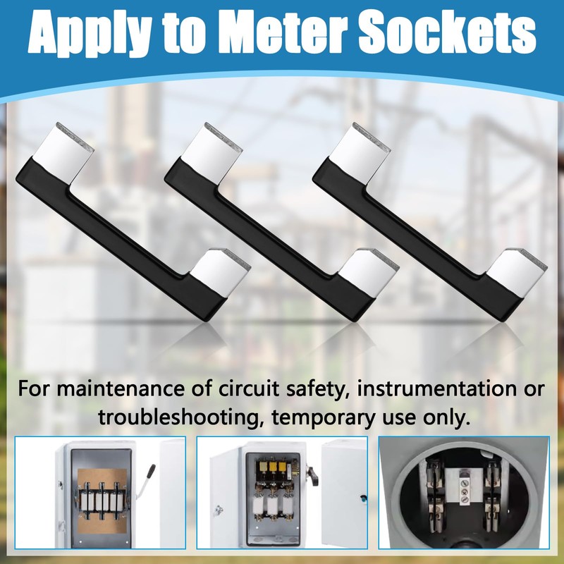 HCEWSBFD 4Pcs 200 Amp Meter Socket Jumper Assembly Bypass Jumper