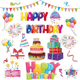 Xuhal 23 Pcs Happy Birthday Ocean Cruise Door Magnets Decorations Funny Carnival Ship Door Magnets Reusable Summer Refrigerator Magnets for Cabin Door Car(Birthday)