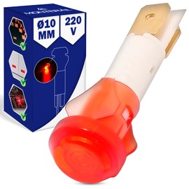 Signal Light LED 220 V Round Head Diameter 10 mm Indicator Light Colour Red MONTERAL