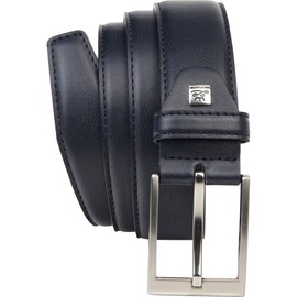 LINDENMANN Men's Leather Belt 35 mm Wide Belt Men's Full Leather Belt Marine, blue