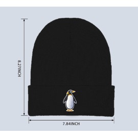 Penguin Embroidered Beanie Hats for Men Women, Winter Funny Knit Hat, Stuff Accessories Gifts for Animal Lover