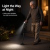 Folding Walking Cane with LED Light & Audible Alert Button,