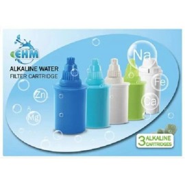 EHM 3 PACK Filter Replacement Cartridge Alkaline Mineral Water Ionizer Pitchers