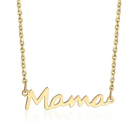 Mama Nacklace Gifts for Mom Mother Letter Pendant Necklaces for Mommy Mom Mother's Day Birthday Gifts for Women Mom Gold Chain Necklaces from Duaghter Son
