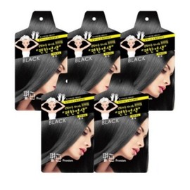 5 premium hair dyes 5p black, as comfortable as straightening shampoo / 펴난 샴푸하듯 편한 프리미엄 염모제 5p 블랙 5개