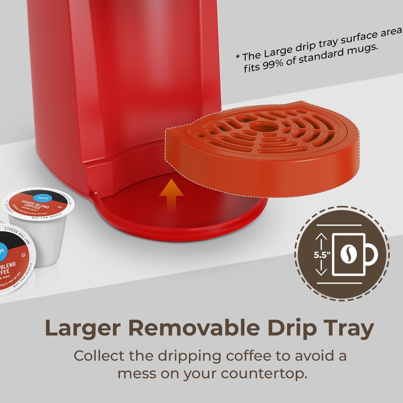 CHULUX Classic Single Serve Coffee Maker for K Cup, One