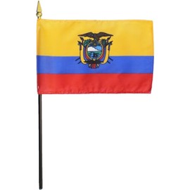 Ecuador - 4 in x 6 in World Stick Flag
