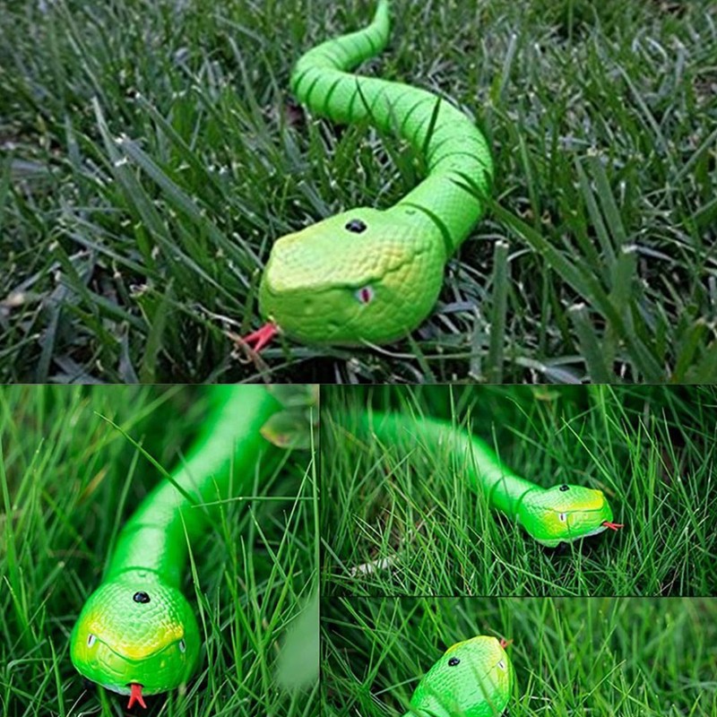 RC Snake Toy Retractable Tongue Swinging Tail Sliding Motion USB