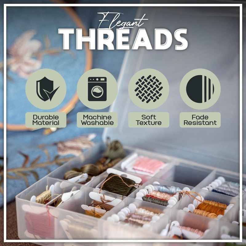 ATTERET - Kit de hilo de bordado y recambios, hilos