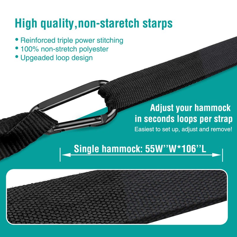 Hammock Camping Portable Single Hammocks for Outdoor Hiking Travel Backpacking