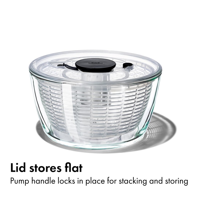 OXO Good Grips Glass Salad Spinner - Large 6.22-Qt Lettuce