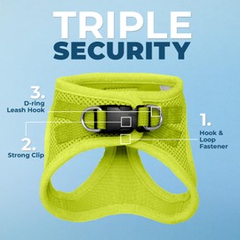 Voyager Step-in Air Cat Leash Harness Set - All Weather Mesh, Step in Vest Harness for Small and Large Cats by Best Pet Supplies - Lime Green, S (Chest 14-16")