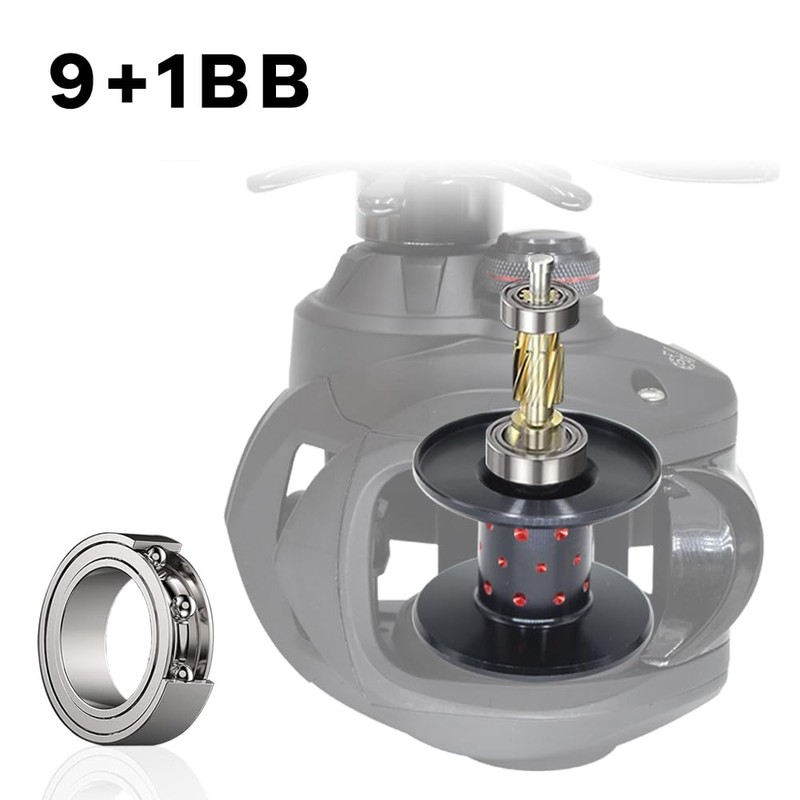 FISHDROPS Baitcaster Reels, 9+1BB, CNC Aluminum Spool, Magnetic Brake System