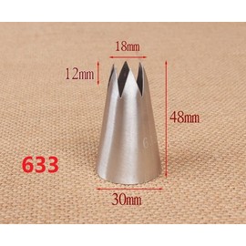 Cellos Tip Model 633, 6 Tips, Baking Tip, Confectionery, Flower Tip, 633, Tip, Churros Tip, Gold Squeezer, Meringue Cookie