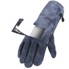 1 Pair Forge Welding Gloves High Temperature Resistant Cowhide BBQ