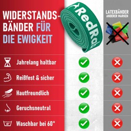 Red Rab Resistance Bands - Resistance Bands Strength Training - Fitness Band Individually or in Set with Wooden Handles - Resistance Band, Pull-Up Bands, Pull Up Band, Pull-Up Band, Resistance Band