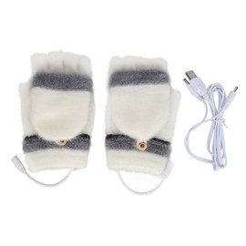 1 Pair USB Heated Gloves Mitten Winter Warm Full Finger Half Fingerless Laptop USB Heating Gloves Laptop Typing Gloves