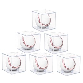 East Leaf Baseball Sign Ball Case, Acrylic Sign Ball Display Case, Home Run Ball Case, Baseball Case, Set of 6, UV Protection