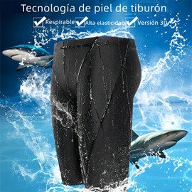 LUNA PARK 5 en 1 Traje de Baño Hombre Bañador Corto, Incluye Gafas de Natación, Bañador, Gorro de Baño, Bolsa de Almacenamiento, Tapones para Los Oídos para Playa Natación Piscina (XXL)