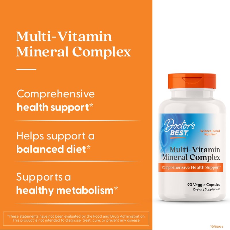 Doctors Best Multi-Vitamin Mineral Complex, Comprehensive Health Support, Non-GMO, Gluten