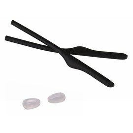 NicelyFit Replacement Temple Ear Socks for Oakley OX3122 OX3125 OX5089 Glass Frames (Black with Nose Pads)