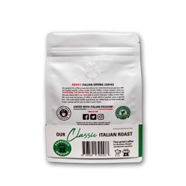 Italian Aroma Coffee - 250g Espresso Ground Coffee for Home Espresso Machines and Stovetop - Fine Grind
