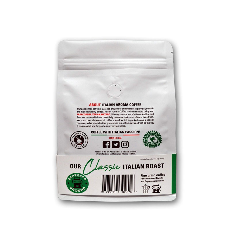 Italian Aroma Coffee - 250g Espresso Ground Coffee for Home