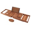 VaeFae Premium Teak Bathtub Tray, Expandable Wooden Bath Tray for