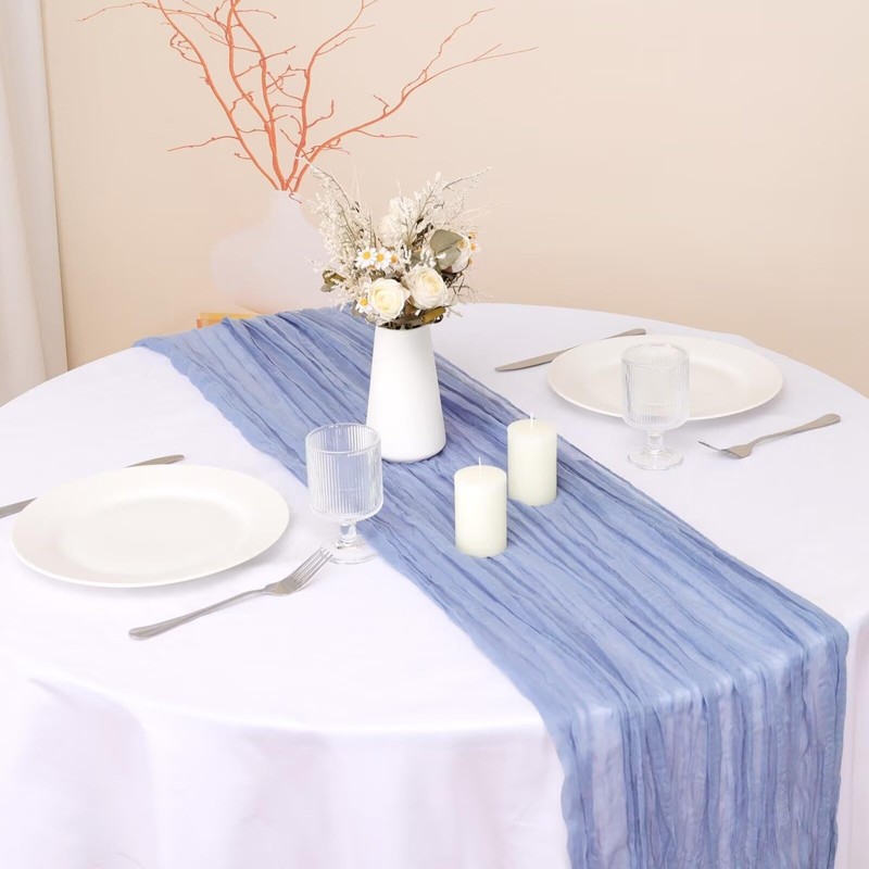 6 Pack Cheesecloth Table Runner 35x120 Inches for Baby Shower