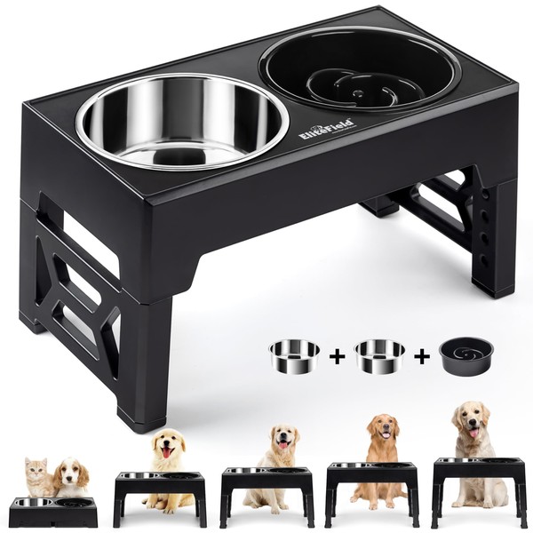 EliteField Elevated Dog Bowls (2-Year Warranty), Two 58 oz Stainless