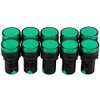 10pcs AC/DC 24V Energy Saving LED Indicator Light,22mm Thread,10W (Green)