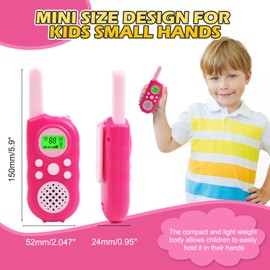 VOOPON Walkie Talkies for Kids 22 Channels Long Range 2 Way Radio Toys for 3-12 Ages with LCD Flash Light,Birthday Gifts for 4 5 6 7 8 9 Years Old Boys Girls for Camping Hiking Indoor Outdoor (Pink)