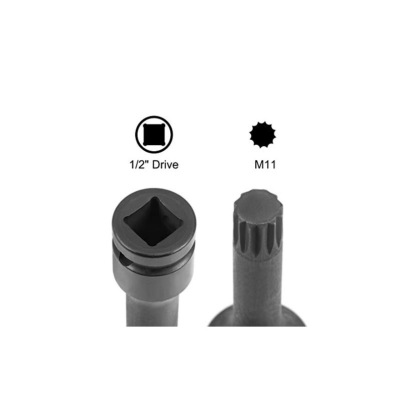 uxcell 1/2" Drive x M11 (11mm) Impact Triple Square Spline