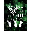 Hunting Buck Head and Tracks Deer Stencil, 8.5 x 11