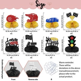 8 Pcs Racing Car Honeycomb Centerpieces, Racing Car Table Decorations, Car Theme Birthday Party Decorations, Racing Party Decor Supplies