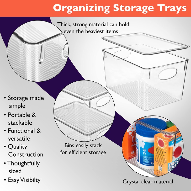 ClearSpace Plastic Storage Bins With lids, 4 Pack – Perfect