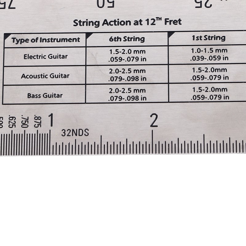 String Action Ruler Stainless Steel Height Gauge Replacement Guitar Repairing