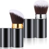 Tessco 2 Pcs Retractable/Nonretractile Kabuki Brush Angled Foundation Makeup Brushes