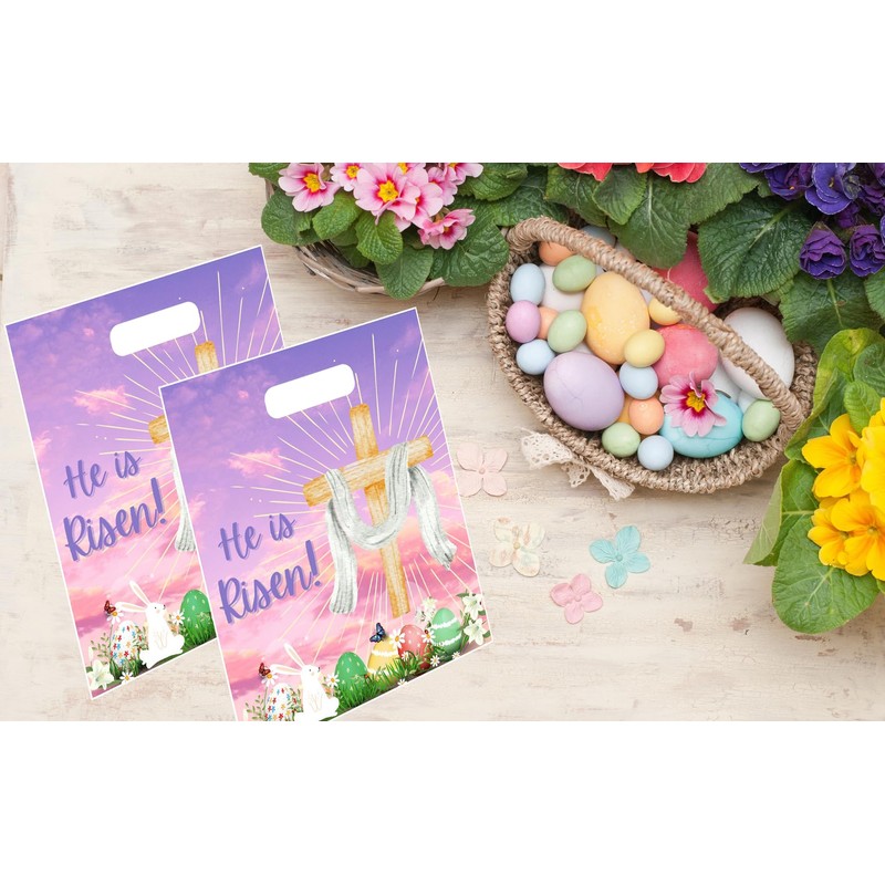 Onmlkkd 30 Pack He is Risen Bags for Kids Large