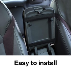 Flaconi Car Armrest Cushion, Car Armrest Cushion, Central Armrest Cushion, Leather Armrest Cushion for Cars, Armrest Protector Car, Armrest Mats for Most Cars (Grey)