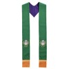 BLESSUME Church Pastor Reversible Stole with Tassels (Purple & Green)