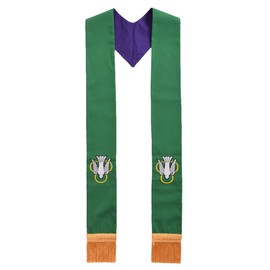 BLESSUME Church Pastor Reversible Stole with Tassels (Purple & Green)