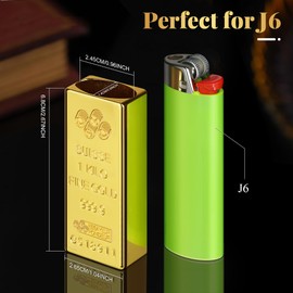 WANBRO Gold Bar Lighter Case, Vintage Metal Lighter Holder Cover for J6 Lighters
