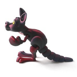 WUALAIER 3D Printed Boxing Kangaroo Toy, Multi Color Flexible Animals Toy Statue, Wild Cute Kangaroo Animal Figurine, Movable Joints, Festival Gifts, Fidget Toys for Executive Home Office Decor