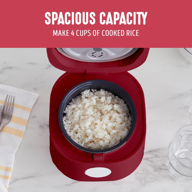GreenLife Digital Rice Cooker, 2-Cups Uncooked/4-Cups Cooked, Removable Nonstick Ceramic