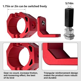 JMSMSH UTV Flag Bracket Kit, LED Light Whip Bracket Kit (Red), 360° Rotating Aluminum Rollover Bar Clamp, Fits Perfectly in 1.75" 2" Roll Cage, Auto with Flagpole Mount for 5/16-inch Flag Pole