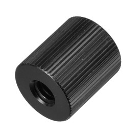 sourcing map Mic Stand Adapter Female 1/4 In to Female M6 Aluminum Alloy Mic Screw Adapter for Microphone Tripod Stand Black 1 Pcs